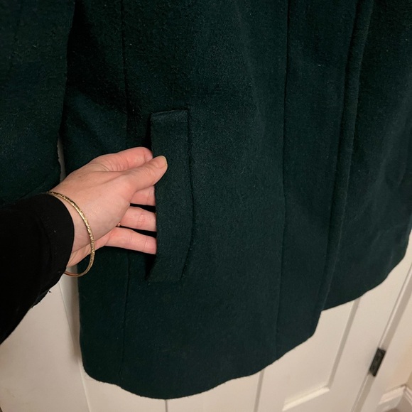 J.Crew City Coat Wool Blend Dark Forest Green Size 10 P - Picture 6 of 9